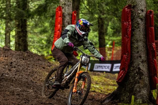Whoop UCI Downhill Worldcup Les Gets MAES Martin ORBEA FMD RACINGat Whoop UCI Downhill Worldcup Les Gets , 28 08 2025,in Les Gets ,FRA Photo Sebastian Sternemann