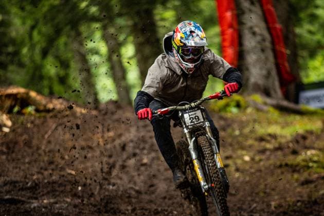 Whoop UCI Downhill Worldcup Les Gets BRUNI Loic SPECIALIZED GRAVITYat Whoop UCI Downhill Worldcup Les Gets , 28 08 2025,in Les Gets ,FRA Photo Sebastian Sternemann