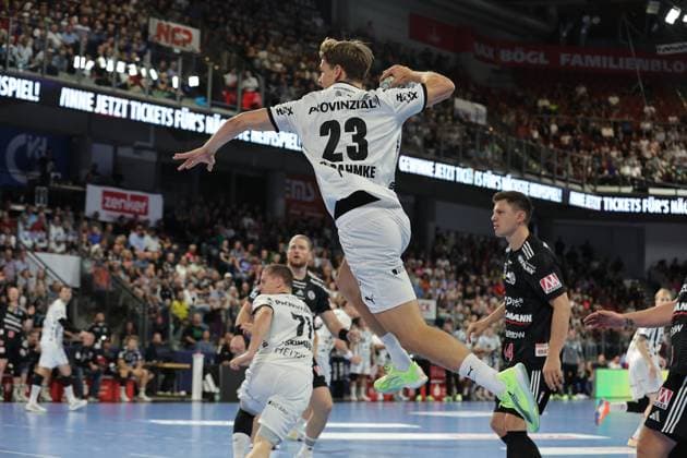 28 08 2025 Handball 1 Bundesliga DAIKIN HBL Season 2025 2026 01 Matchday HC Erlangen Metropolregion Nuremberg HCE THW Kiel DaMa xdaxmax Rune Dahmke 23, THW Kiel