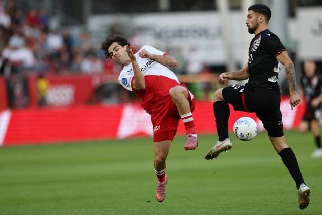 UTRECHT , 28-08-2025 , stadium Galgenwaard , season 2025 2026 , UEFA Europa League football , Play offs 2nd leg , match between FC Utrecht and Zrinjski , picture shows FC Utrecht player Miguel Rodriguez Utrecht - Zrinjski  x30714152x Copyright: