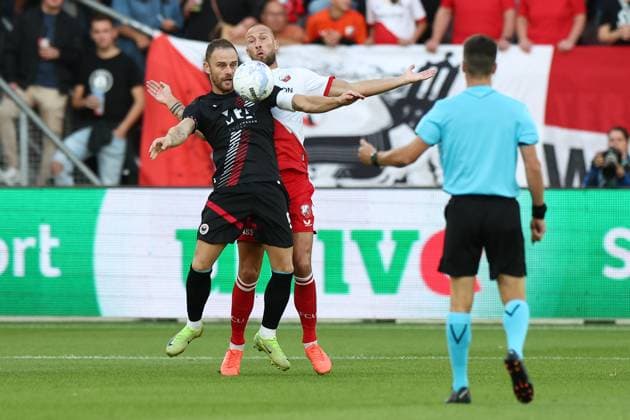 UTRECHT , 28-08-2025 , stadium Galgenwaard , season 2025 2026 , UEFA Europa League football , Play offs 2nd leg , match between FC Utrecht and Zrinjski , picture shows FC Utrecht player Mike van der Hoorn Utrecht - Zrinjski  x30714156x Copyright: