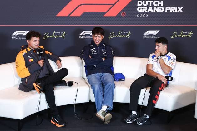 4 Lando Norris GBR, McLaren F1 Team , 23 Alexander Albon THA, Atlassian Williams Racing , 6 Isack Hadjar FRA, Visa Cash App Racing Bulls F1 Team , F1 Grand Prix of the Netherlands at Circuit Zandvoort on August 28, 2025 in Zandvoort, Netherlands Photo by HOCH ZWEI Zandvoort Netherlands