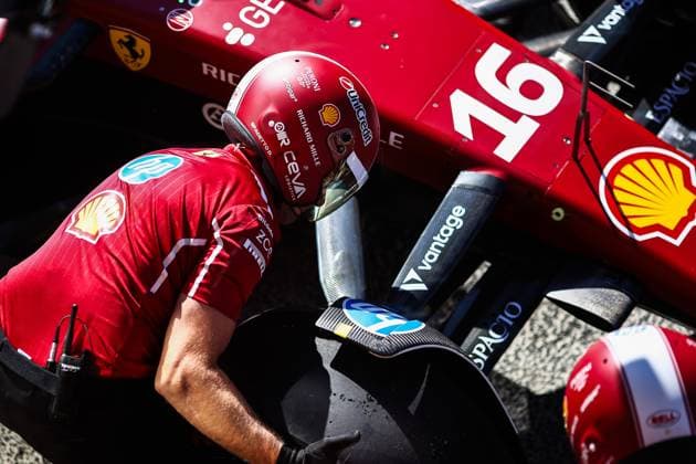 Scuderia Ferrari HP during pit stop practice, F1 Grand Prix of the Netherlands at Circuit Zandvoort on August 28, 2025 in Zandvoort, Netherlands Photo by HOCH ZWEI Zandvoort Netherlands