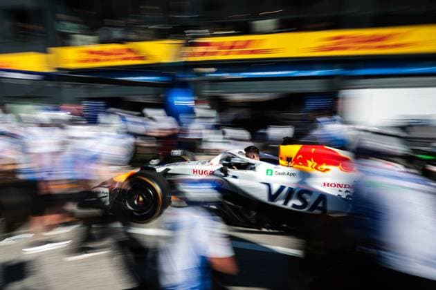 Visa Cash App Racing Bulls F1 Team during pit stop practice, F1 Grand Prix of the Netherlands at Circuit Zandvoort on August 28, 2025 in Zandvoort, Netherlands Photo by HOCH ZWEI Zandvoort Netherlands