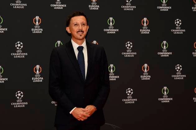 FOOTBALL : UEFA Champions League 2025 2026 draw - 28 08 2025 - Monaco Pablo Longoria (President Olympique de Marseille) - UEFA Champions League 2025 2026 draw on August 28, 2025 at the Grimaldi Forum in Monaco. MonacoMonaco  Copyright: xWilliamxCannarellax