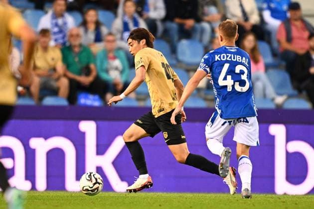 KRC Genk v Lech Poznan - UEFA Europa League GENK, BELGIUM - AUGUST 28 : Ito Junya forward of KRC Genk in action during the UEFA Europa League 2025 26 play-off round second leg between KRC Genk and Lech Poznan on August 28, 2025 in Genk, Belgium, 28 08 2025 Genk Belgium  Copyright: xTomasxSiskx