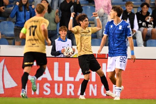 KRC Genk v Lech Poznan - UEFA Europa League GENK, BELGIUM - AUGUST 28 : Ito Junya forward of KRC Genk celebrating scoring a goal during the UEFA Europa League 2025 26 play-off round second leg between KRC Genk and Lech Poznan on August 28, 2025 in Genk, Belgium, 28 08 2025 Genk Belgium  Copyright: xTomasxSiskx