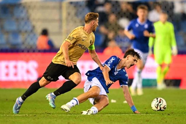 KRC Genk v Lech Poznan - UEFA Europa League GENK, BELGIUM - AUGUST 28 : Hrosovsky Patrik midfielder of KRC Genk in action during the UEFA Europa League 2025 26 play-off round second leg between KRC Genk and Lech Poznan on August 28, 2025 in Genk, Belgium, 28 08 2025 Genk Belgium  Copyright: xTomasxSiskx