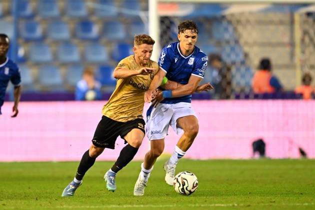KRC Genk v Lech Poznan - UEFA Europa League GENK, BELGIUM - AUGUST 28 : Hrosovsky Patrik midfielder of KRC Genk in action during the UEFA Europa League 2025 26 play-off round second leg between KRC Genk and Lech Poznan on August 28, 2025 in Genk, Belgium, 28 08 2025 Genk Belgium  Copyright: xTomasxSiskx