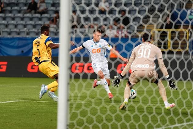 LUBLIN 28.08.2025 MECZ IV RUNDA KWALIFIKACYJNA LIGA EUROPY SEZON 2025 2026: DYNAMO KIJOW - MACCABI TEL-AVIV --- MENS FOOTBALL MATCH UEFA EUROPA LEAGUE SEASON 2025 2026 PLAY-OFF ROUND 2ND LEG: FC DYNAMO KYIV - MACCABI TEL-AVIV FC Mohamed Ali Camara, MYKOLA MYKHAILENKO, Roi Mishpati FOT. KAZIMIERZ KOZUCH 400MM.PL NEWSPIX.PL --- newspix.pl POLAND OUT! 