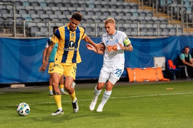 LUBLIN 28.08.2025 MECZ IV RUNDA KWALIFIKACYJNA LIGA EUROPY SEZON 2025 2026: DYNAMO KIJOW - MACCABI TEL-AVIV --- MENS FOOTBALL MATCH UEFA EUROPA LEAGUE SEASON 2025 2026 PLAY-OFF ROUND 2ND LEG: FC DYNAMO KYIV - MACCABI TEL-AVIV FC Heitor, Vitaliy Buyalskyi FOT. KAZIMIERZ KOZUCH 400MM.PL NEWSPIX.PL --- newspix.pl POLAND OUT! 