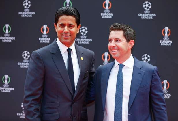 Monaco, Monte Carlo August 28, 2025 UEFA MENS CLUB COMPETITION - UEFA Europa League and UEFA Conference League draws with Nasser Al KhelaIfi, President of Paris Saint Germain UEFA MENS CLUB COMPETITION - SEASON KICK OFF 2025 26