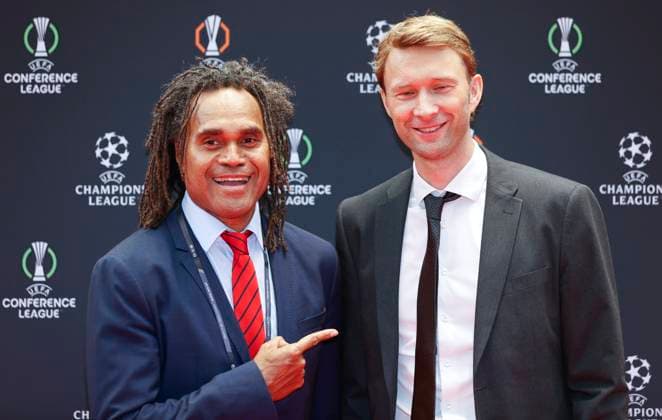 Monaco, Monte Carlo August 28, 2025 UEFA MENS CLUB COMPETITION - UEFA Europa League and UEFA Conference League draws with french Player Christian Lali Kake Karembeu UEFA MENS CLUB COMPETITION - SEASON KICK OFF 2025 26