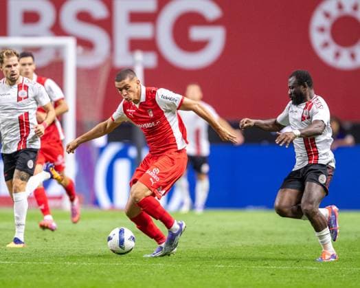 August 28, 2025, Braga, Braga, Portugal: AMINE EL OUAZZANI from SC Braga seen on action during the UEFA Europe League 2025 26 playoff match between SC Braga and Lincoln Red Imps at Estadio Municipal de Braga on August 28, 2025 in Braga, Portugal. Braga Portugal - ZUMAl192 20250828_zsp_l192_051 Copyright: xMiguelxLemosx