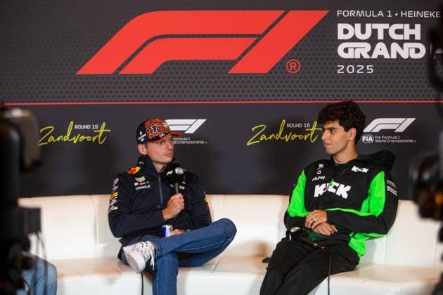 August 28, 2025, Zandvoort, Rieti, Nederlands: Max Verstappen (NED) - Oracle Red Bull Racing - Red Bull RB21 - Honda RBPT and Gabriel Bortoleto (BRA) Stake F1 Team Sauber during Formula 1 Heineken Dutch Grand Prix 2025, Zandvoort, The Nederlands, from Aug 28th to 31th - Round 15 of 24 of 2025 F1 World Championship, WM, Weltmeisterschaft Zandvoort Nederlands - ZUMAm217 20250828_zsp_m217_031 Copyright: xAlessioxDexMarcox