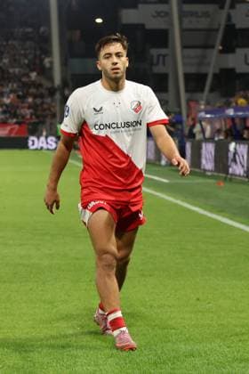 Souffian El Karouani of FC Utrecht during the match FC Utrecht Zrinjski at the Galgenwaard for the Europa League play off season 2024 2025 in Utrecht, Netherlands on 28 august 2025, photo by Peter Lous EYE4images DeFodi Images