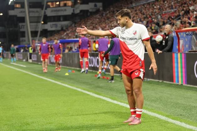 Souffian El Karouani of FC Utrecht during the match FC Utrecht Zrinjski at the Galgenwaard for the Europa League play off season 2024 2025 in Utrecht, Netherlands on 28 august 2025, photo by Peter Lous EYE4images DeFodi Images