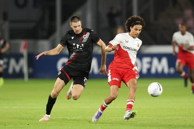 Gjivai Zechiel of FC Utrecht during the match FC Utrecht Zrinjski at the Galgenwaard for the Europa League play off season 2024 2025 in Utrecht, Netherlands on 28 august 2025, photo by Peter Lous EYE4images DeFodi Images