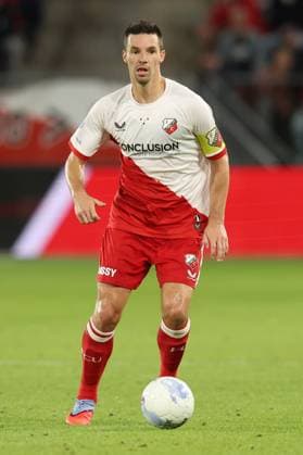 Nick Viergever of FC Utrecht during the match FC Utrecht Zrinjski at the Galgenwaard for the Europa League play off season 2024 2025 in Utrecht, Netherlands on 28 august 2025, photo by Peter Lous EYE4images DeFodi Images