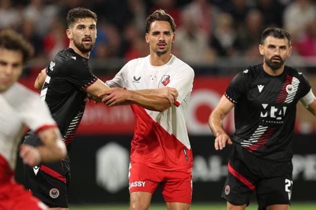 Siebe Horemans of FC Utrecht during the match FC Utrecht Zrinjski at the Galgenwaard for the Europa League play off season 2024 2025 in Utrecht, Netherlands on 28 august 2025, photo by Peter Lous EYE4images DeFodi Images