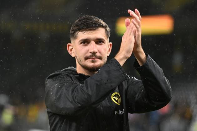 28 08 2025, Bern, Wankdorf, Uefa Europa League, Playoffs, BSC Young Boys Slovan Bratislava, 37 Armin Gigovic Young Boys celebrates victory Bern Wankdorf Bern Switzerland Copyright: xJustPictures.ch ManuelxWinterbergerx jp-de-MaWi-MWI_1482