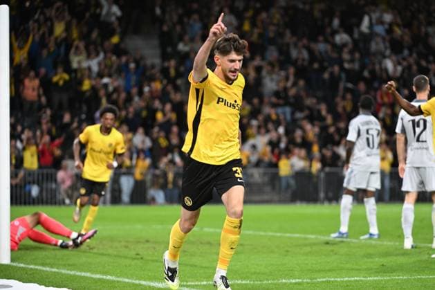 28 08 2025, Bern, Wankdorf, Uefa Europa League, Playoffs, BSC Young Boys Slovan Bratislava, 37 Armin Gigovic Young Boys celebrates his goal for 1 0 Bern Wankdorf Bern Switzerland Copyright: xJustPictures.ch ManuelxWinterbergerx jp-de-MaWi-MWI_1219