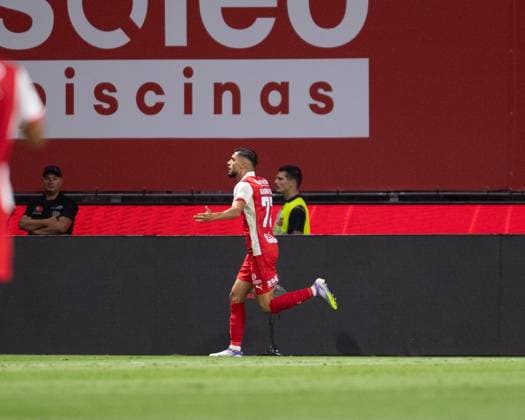 August 28, 2025, Braga, Braga, Portugal: GABRI MARTINEZ from SC Braga seen celebrating his goal during the UEFA Europe League 2025 26 playoff match between SC Braga and Lincoln Red Imps at Estadio Municipal de Braga on August 28, 2025 in Braga, Portugal. Braga Portugal - ZUMAl192 20250828_zsp_l192_038 Copyright: xMiguelxLemosx