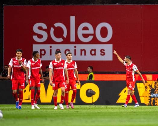 August 28, 2025, Braga, Braga, Portugal: GABRI MARTINEZ from SC Braga seen celebrating his goal during the UEFA Europe League 2025 26 playoff match between SC Braga and Lincoln Red Imps at Estadio Municipal de Braga on August 28, 2025 in Braga, Portugal. Braga Portugal - ZUMAl192 20250828_zsp_l192_040 Copyright: xMiguelxLemosx