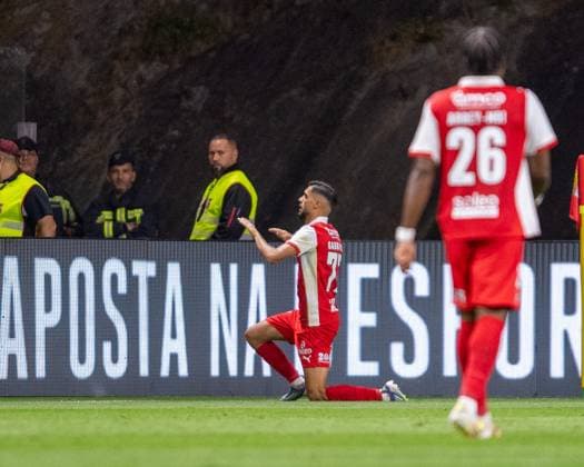 August 28, 2025, Braga, Braga, Portugal: GABRI MARTINEZ from SC Braga seen celebrating his goal during the UEFA Europe League 2025 26 playoff match between SC Braga and Lincoln Red Imps at Estadio Municipal de Braga on August 28, 2025 in Braga, Portugal. Braga Portugal - ZUMAl192 20250828_zsp_l192_042 Copyright: xMiguelxLemosx