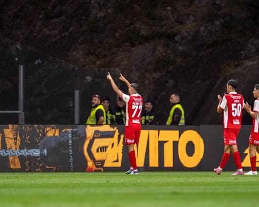 August 28, 2025, Braga, Braga, Portugal: GABRI MARTINEZ from SC Braga seen celebrating his goal during the UEFA Europe League 2025 26 playoff match between SC Braga and Lincoln Red Imps at Estadio Municipal de Braga on August 28, 2025 in Braga, Portugal. Braga Portugal - ZUMAl192 20250828_zsp_l192_046 Copyright: xMiguelxLemosx