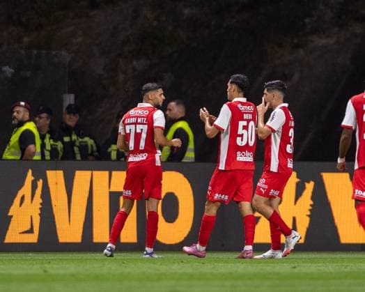 August 28, 2025, Braga, Braga, Portugal: GABRI MARTINEZ from SC Braga seen celebrating his goal during the UEFA Europe League 2025 26 playoff match between SC Braga and Lincoln Red Imps at Estadio Municipal de Braga on August 28, 2025 in Braga, Portugal. Braga Portugal - ZUMAl192 20250828_zsp_l192_047 Copyright: xMiguelxLemosx