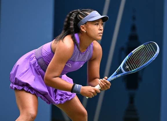 Naomi Osaka of Japan returns to Hailey Baptiste of USA on Louis Armstrong Stadium on day 5 at the 2025 US Open Tennis Championship at the USTA Billie Jean King National Tennis Center in New York City on Thursday, August 28, 2025.  NYP20250828301 LARRYxMARANO