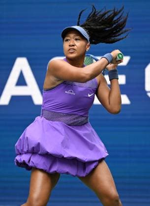 Naomi Osaka of Japan returns to Hailey Baptiste of USA on Louis Armstrong Stadium on day 5 at the 2025 US Open Tennis Championship at the USTA Billie Jean King National Tennis Center in New York City on Thursday, August 28, 2025.  NYP20250828304 LARRYxMARANO
