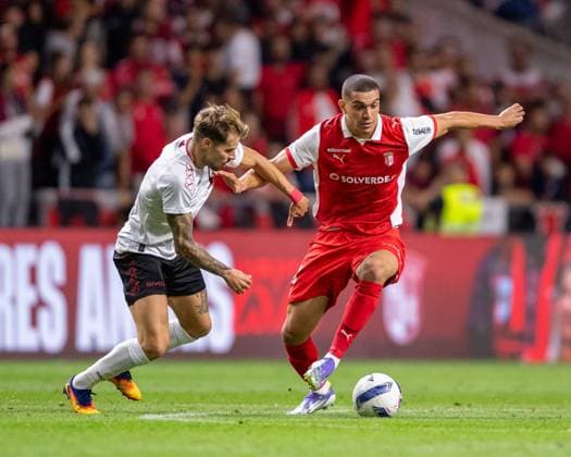 August 28, 2025, Braga, Braga, Portugal: AMINE EL OUAZZANI from SC Braga seen on action during the UEFA Europe League 2025 26 playoff match between SC Braga and Lincoln Red Imps at Estadio Municipal de Braga on August 28, 2025 in Braga, Portugal. Braga Portugal - ZUMAl192 20250828_zsp_l192_053 Copyright: xMiguelxLemosx