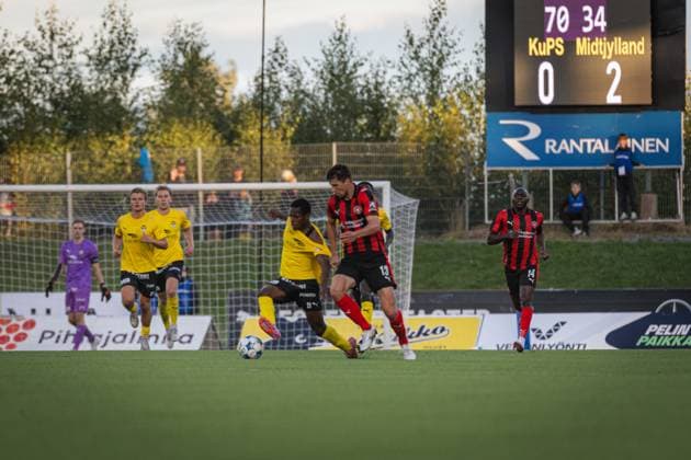 20250828 Kuopio, Finland. UEFA Europa League play-offs, 2nd leg match between KuPS Kuopio and FC Midtjylland in Kuopio, Finland, Photo by Niklas Pehkonen All Over Press  1.05570913