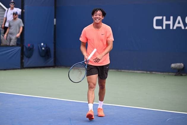 (250829) -- NEW YORK, Aug. 29, 2025 -- Coleman Wong of China s Hong Kong reacts after winning the men s singles second round match between Coleman Wong of China s Hong Kong and Adam Walton of Australia at the 2025 US Open tennis championships in New York, the United States, Aug. 28, 2025. ) (SP)U.S.-NEW YORK-TENNIS-US OPEN-MEN S SINGLES-WONG VS WALTON LixRui 