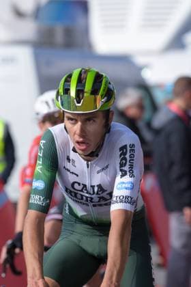 La Vuelta - 80th Tour of Spain 2025 - Stage 6 In Pal, Andorra, on August 28, 2025, Jaume Guardeno from Spain of the Caja Rural - Seguros RGA team participates in stage 6 of La Vuelta 2025, which connects Olot in Girona and Pal in Andorra. Andorra Arinsal Andorra  Copyright: xMartinxSilvaxCosentinox originalFilename:silvacosentino-jaumegua250828_np9o5.jpg