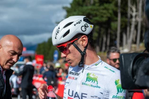 La Vuelta - 80th Tour of Spain 2025 - Stage 6 Jay Vine from Australia of the UAE Team Emirates XRG participates in stage 6 of La Vuelta 2025, which connects Olot in Girona and Pal in Andorra on August 28, 2025. Andorra Arinsal Andorra  Copyright: xMartinxSilvaxCosentinox originalFilename:silvacosentino-jayvinef250828_npBs9.jpg