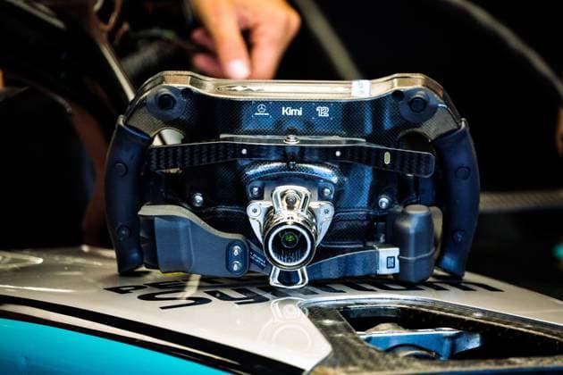 F1 - DUTCH GRAND PRIX 2025 Mercedes AMG F1 Team W16, mechanical detail of the steering wheel during the 2025 Formula 1 Heineken Dutch Grand Prix, 15th round of the 2025 FIA Formula One World Championship, WM, Weltmeisterschaft from August 29 to 31, 2025 on the Zandvoort Circuit, in Zandvoort, Netherlands - ZandvoortNetherlands  Copyright: xFLORENTxGOODENx