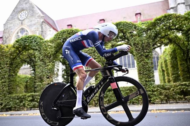 France Mattis Lebeau (MC4) pictured in action during the individual time trial at the UCI Para-cycling Road World Championships, Friday 29 August 2025, in Ronse. The UCI Para-Cycling Road World Championships take place from 28 to 31 Augustus in Ronse. JASPERxJACOBS  x132719923x