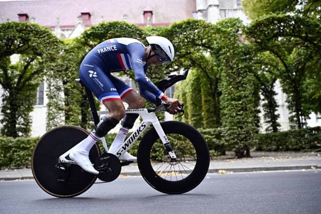France Florian Bouziani (MC3) pictured in action during the individual time trial at the UCI Para-cycling Road World Championships, Friday 29 August 2025, in Ronse. The UCI Para-Cycling Road World Championships take place from 28 to 31 Augustus in Ronse. JASPERxJACOBS  x132719951x