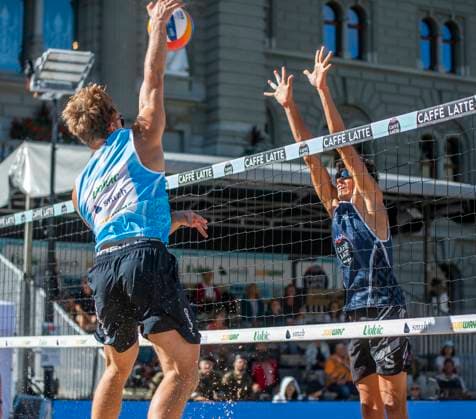 August 29, 2025, Bern, Bern, Switzerland: Bern Switzerland, 08 29 2025: LUC FLUCKIGER of Switzerland against KIMI SCHNEGG of Switzerland during Emmi Caffo Latte Beachtour 2025 and took place at Federal Square in Bern which is also the political capital of Switzerland. Bern Switzerland - ZUMAd206 20250829_zip_d206_001 Copyright: xEricxDubostx