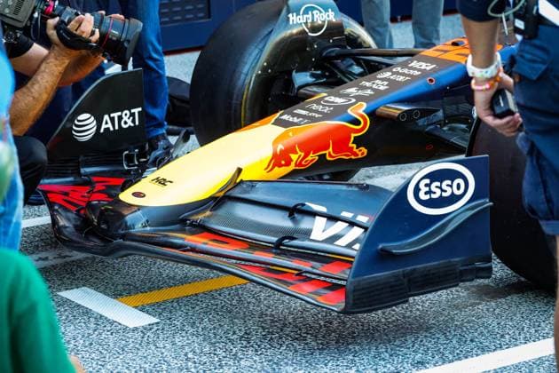 F1 - DUTCH GRAND PRIX 2025 Red Bull Racing RB21, mechanical detail of front wing during the 2025 Formula 1 Heineken Dutch Grand Prix, 15th round of the 2025 FIA Formula One World Championship, WM, Weltmeisterschaft from August 29 to 31, 2025 on the Zandvoort Circuit, in Zandvoort, Netherlands - ZandvoortNetherlands  Copyright: xFLORENTxGOODENx