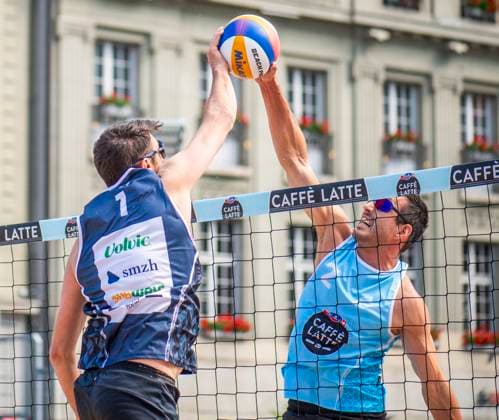 August 29, 2025, Bern, Bern, Switzerland: Bern Switzerland, 08 29 2025: LUC FLUCKIGER of Switzerland against KIMI SCHNEGG of Switzerland during Emmi Caffo Latte Beachtour 2025 and took place at Federal Square in Bern which is also the political capital of Switzerland. Bern Switzerland - ZUMAd206 20250829_zip_d206_006 Copyright: xEricxDubostx