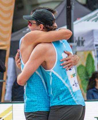 August 29, 2025, Bern, Bern, Switzerland: Bern Switzerland, 08 29 2025: The team Switzerland team clebrates his point during Emmi Caffo Latte Beachtour 2025 and took place at Federal Square in Bern which is also the political capital of Switzerland. Bern Switzerland - ZUMAd206 20250829_zip_d206_012 Copyright: xEricxDubostx