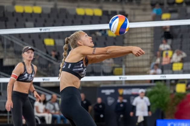 Beach Pro Tour Elite 16 Hamburg, 29 08 2025 Paula Schürholz Player No 1, GER Beach Pro Tour Elite 16 Hamburg on 29 08 2025 Copyright: xBEAUTIFULxSPORTS PeterxWeberx