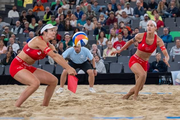 Beach Pro Tour Elite 16 Hamburg, 29 08 2025 Anastasija Samoilova Player No 2, LAT , Tina Graudina Player No 1 Beach Pro Tour Elite 16 Hamburg on 29 08 2025 Copyright: xBEAUTIFULxSPORTS PeterxWeberx