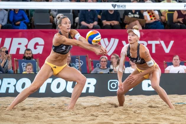 Beach Pro Tour Elite 16 Hamburg, 29 08 2025 Louisa Lippmann Player No 2, GER , Linda Bock Player No 1 Beach Pro Tour Elite 16 Hamburg on 29 08 2025 Copyright: xBEAUTIFULxSPORTS PeterxWeberx