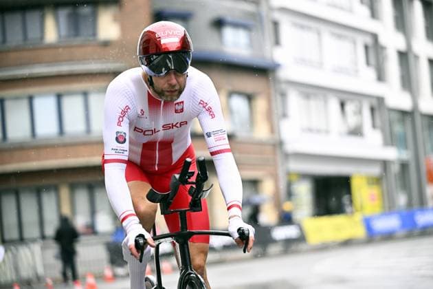 Poland Zbigniew Maciejewski (MC1) pictured in action during the individual time trial at the UCI Para-cycling Road World Championships, Friday 29 August 2025, in Ronse. The UCI Para-Cycling Road World Championships take place from 28 to 31 Augustus in Ronse. JASPERxJACOBS  x132737079x