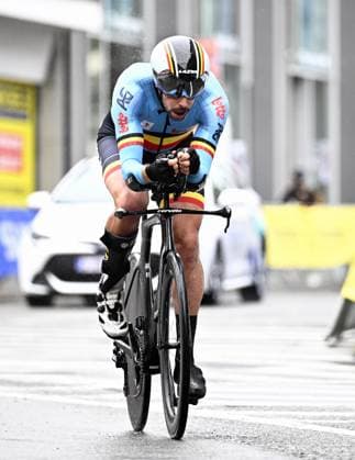 Lennert Vanlathem (MC1) pictured in action during the individual time trial at the UCI Para-cycling Road World Championships, Friday 29 August 2025, in Ronse. The UCI Para-Cycling Road World Championships take place from 28 to 31 Augustus in Ronse. JASPERxJACOBS  x132737100x